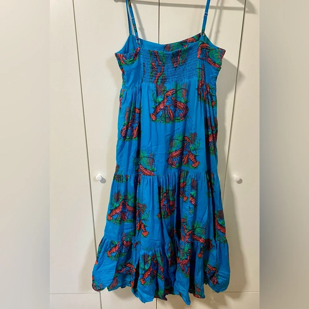 J. Crew Turquoise Floral Tiered Maxi Dress - Picture 7 of 7
